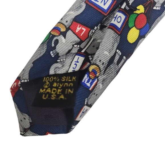 Alynn Neckwear 100% Silk Republican Elephant USA Made Tie - Picture 3 of 5